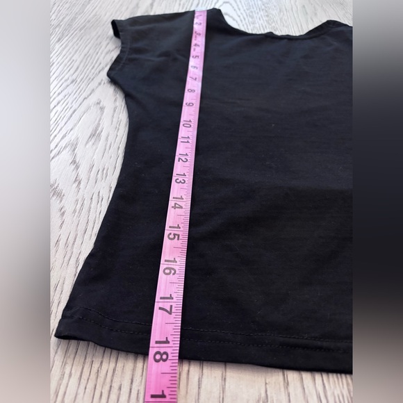 ForeFair Backless Black Short Sleeve Slim Fit Cropped Crewneck Size S - Picture 7 of 7